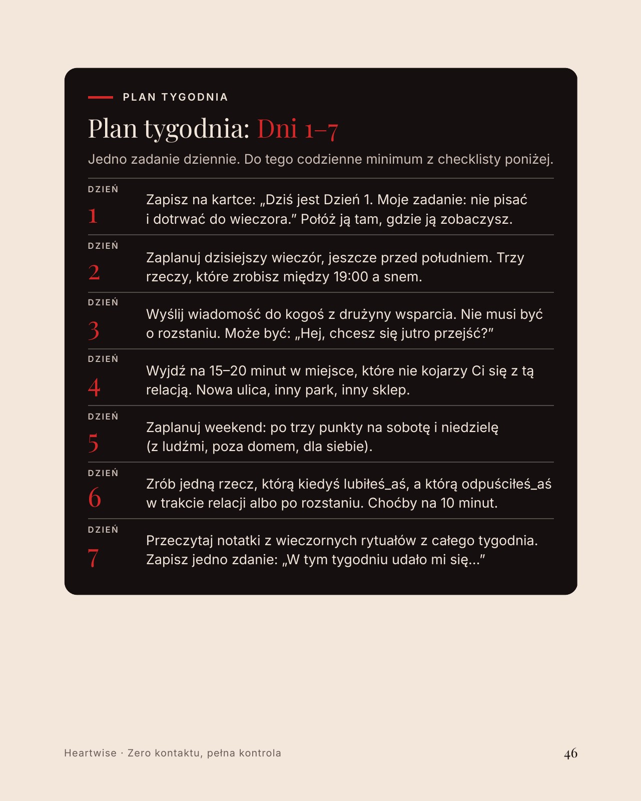 Plan tygodnia
