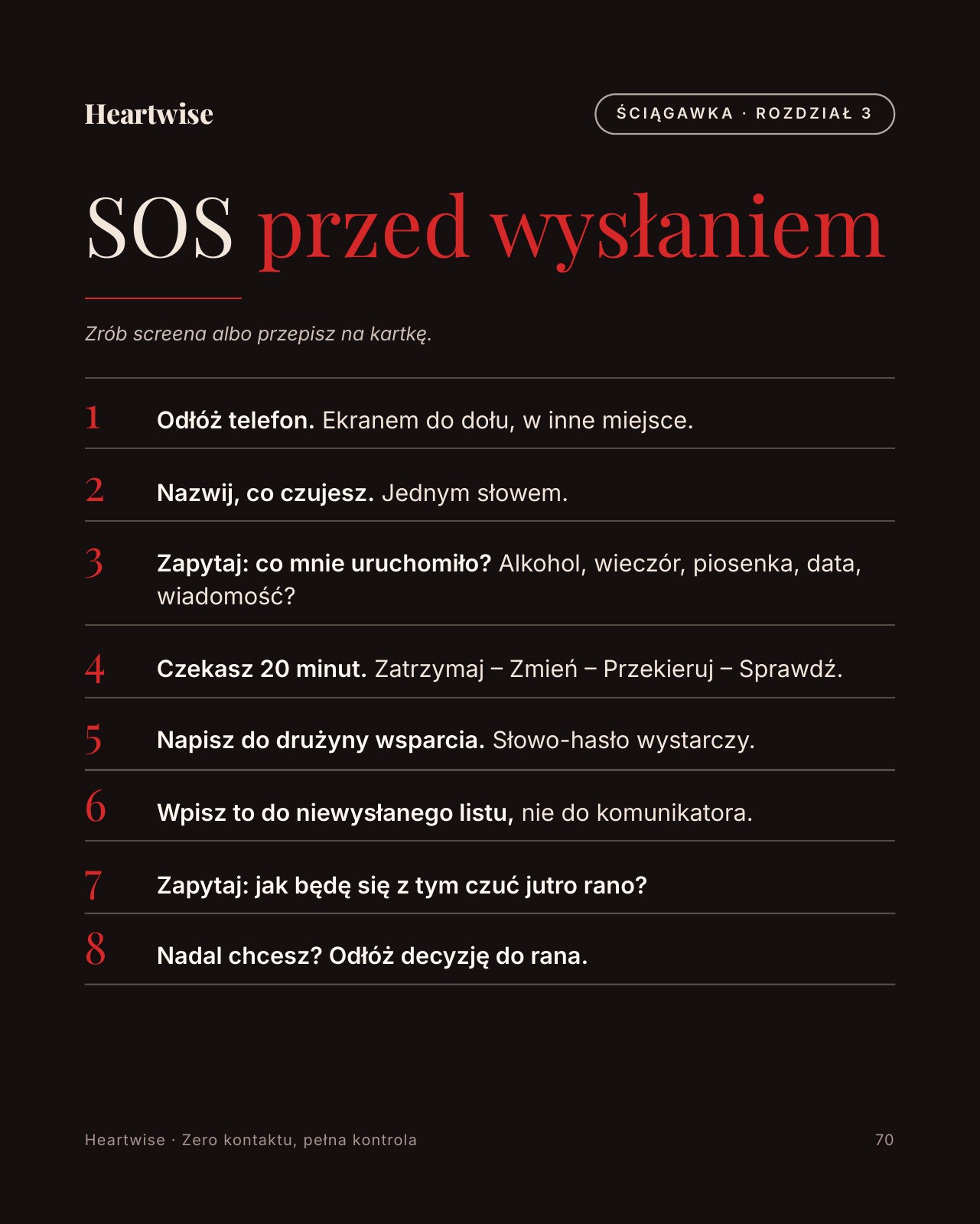 SOS przed wysłaniem